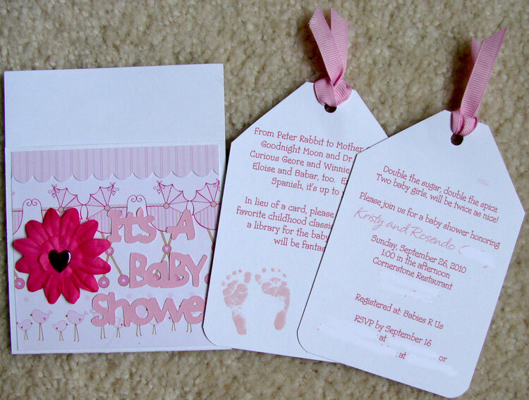 Baby Shower Invites with tags out