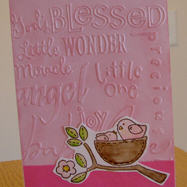 Baby card in Pink