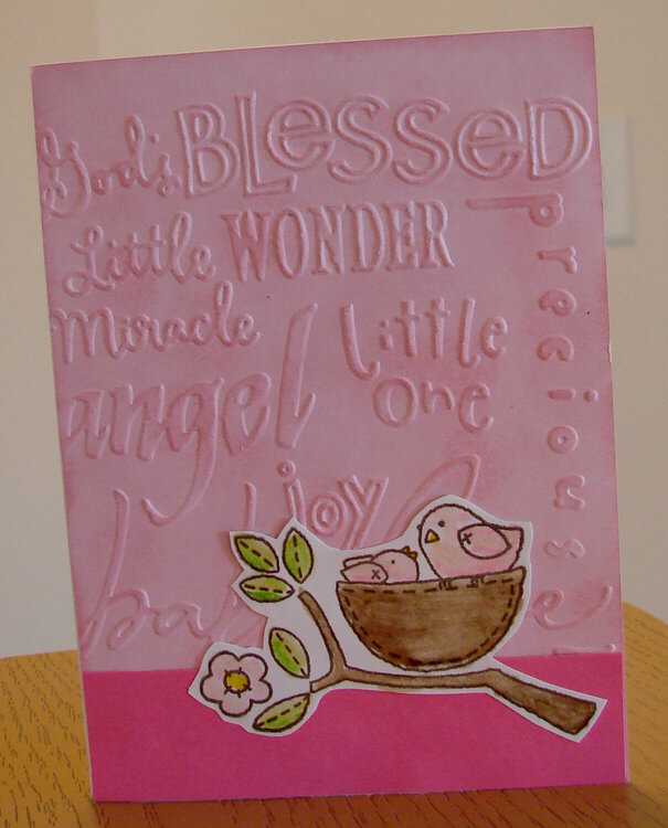 Baby card in Pink