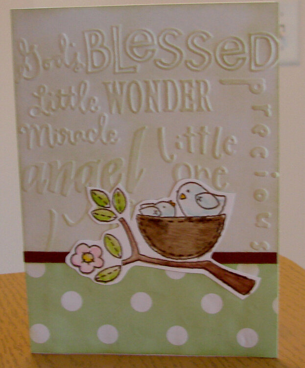 Baby card in Green