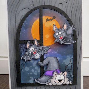 Halloween Bat Window Card