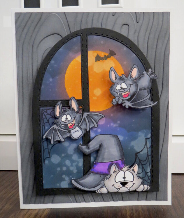 Halloween Bat Window Card