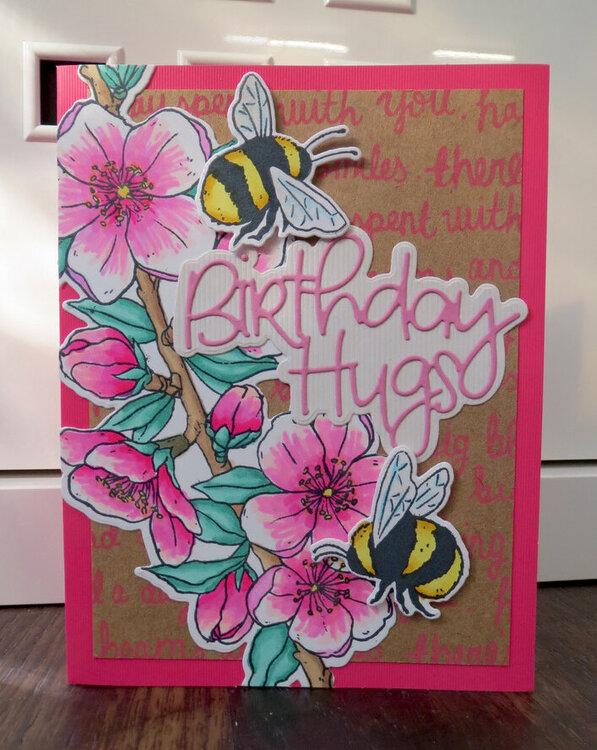 Bee Birthday Hugs card