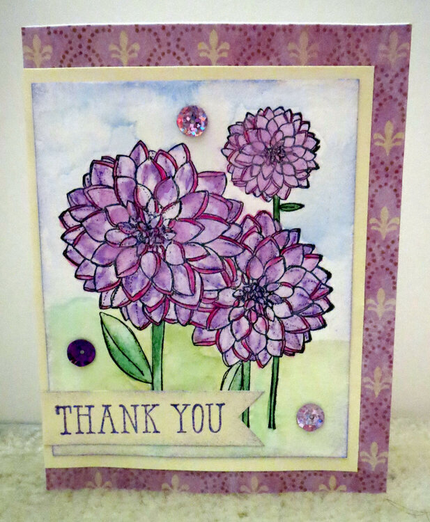Thank you card with flowers