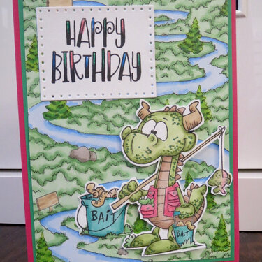 Fishing Birthday card for niece