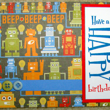 Robot Birthday card for Operation Write Home