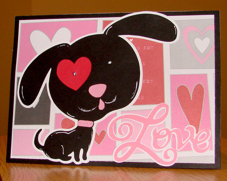 Black Puppy Love Card