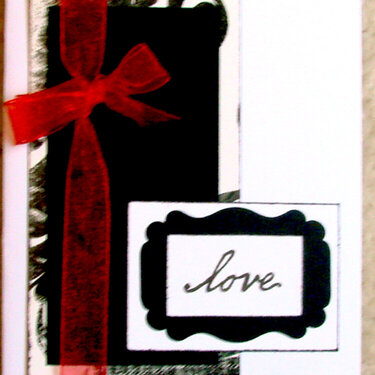 Red, Black and Whte Love card