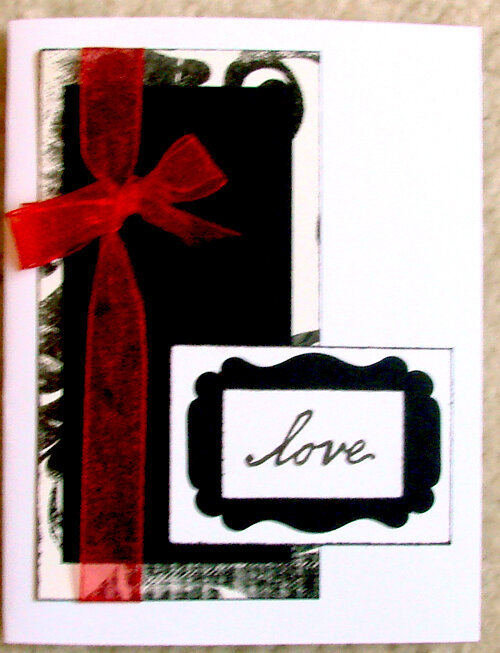 Red, Black and Whte Love card