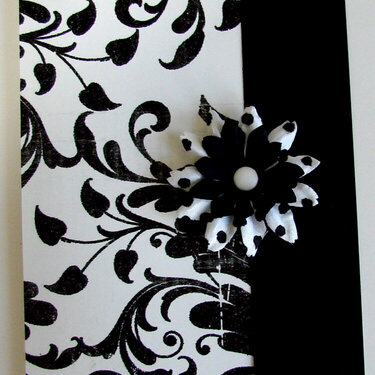 Black and White Card with flower