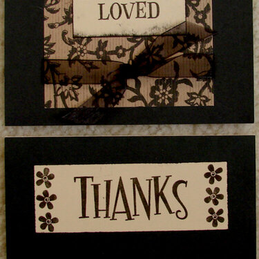 Black and tan cards for Operation Write Home