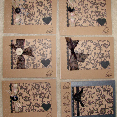 Black and Tan Love cards sent to Operation Write Home