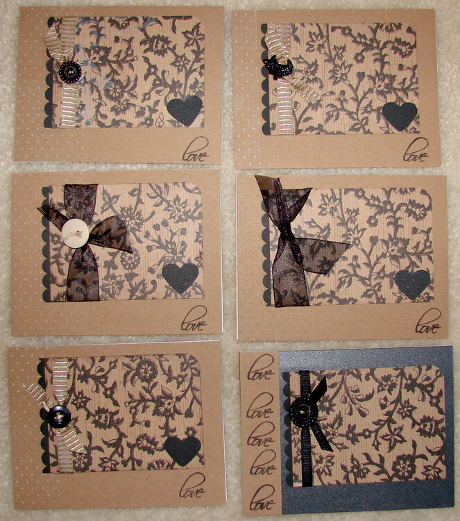 Black and Tan Love cards sent to Operation Write Home
