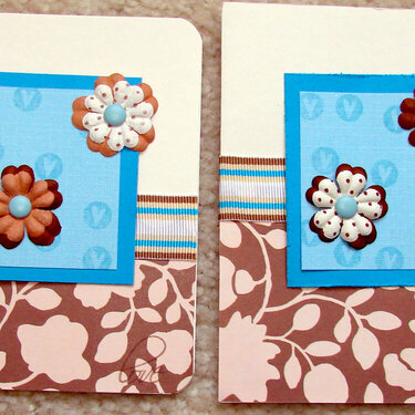 Blue and Brown Flower Cards for Operation Write Home