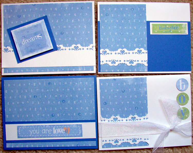 Blue baby cards for Operation Write Home