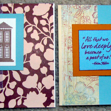 Brown and Blue cards for Operation Write Home