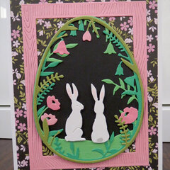 Bunnies in Egg Easter Card 1