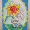 Easter card with blue background