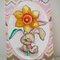 Easter card with pink scallop oval