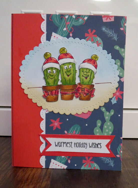 Cacti Christmas Card - brown