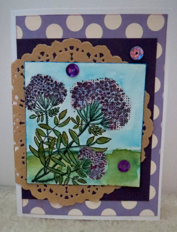 Flowers in Purple card for MOM