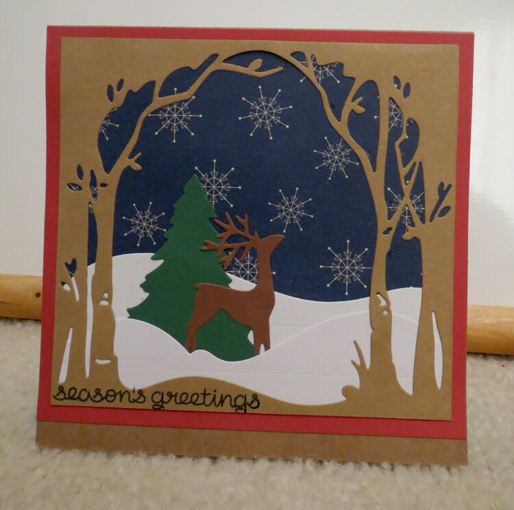 Deer scene Christmas Card 1