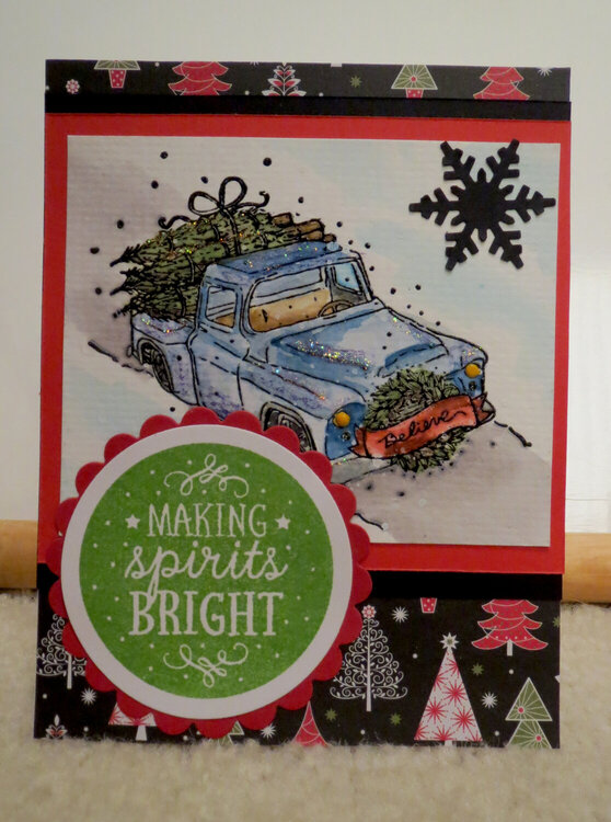 Blue Truck Christmas Card