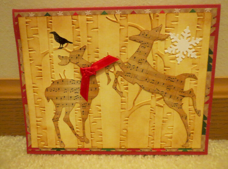 Christmas card with Deer