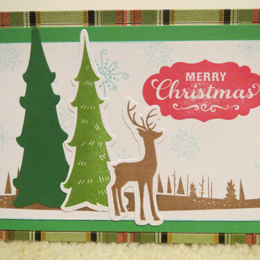 Christmas Card with Deer and Trees 1