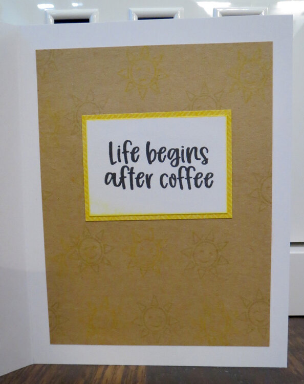 Sending Hugs Coffee Card - inside