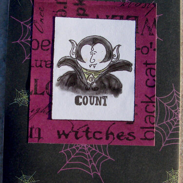 A close up of one of the Count Halloween Cards