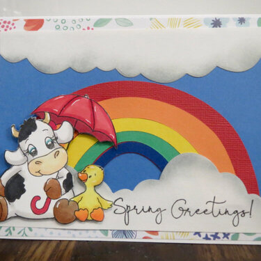 Cow, Chick and Rainbow Card 1