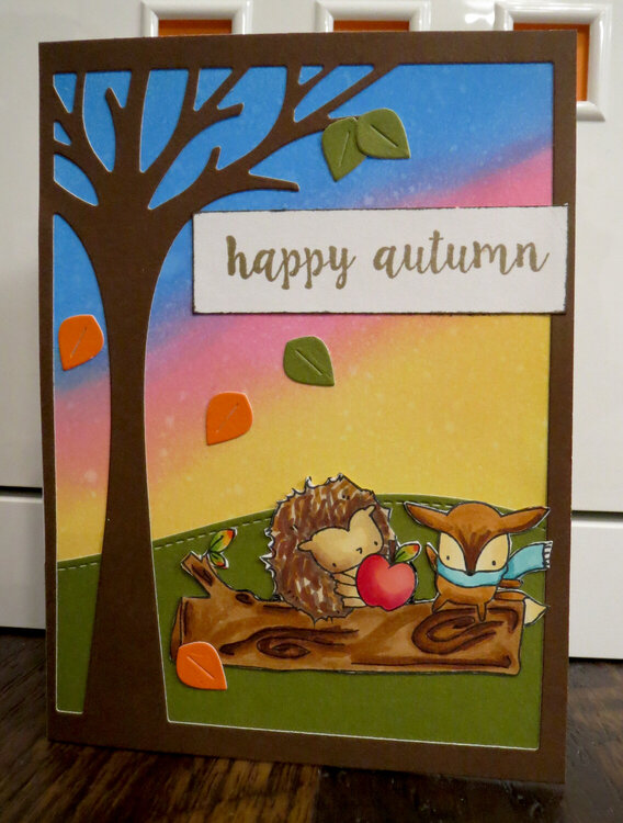 Happy Autumn Critter card 1