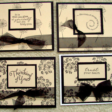 Curtain inspired cards sent to Operation Write Home