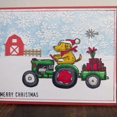 Farm Tractor Christmas card 1