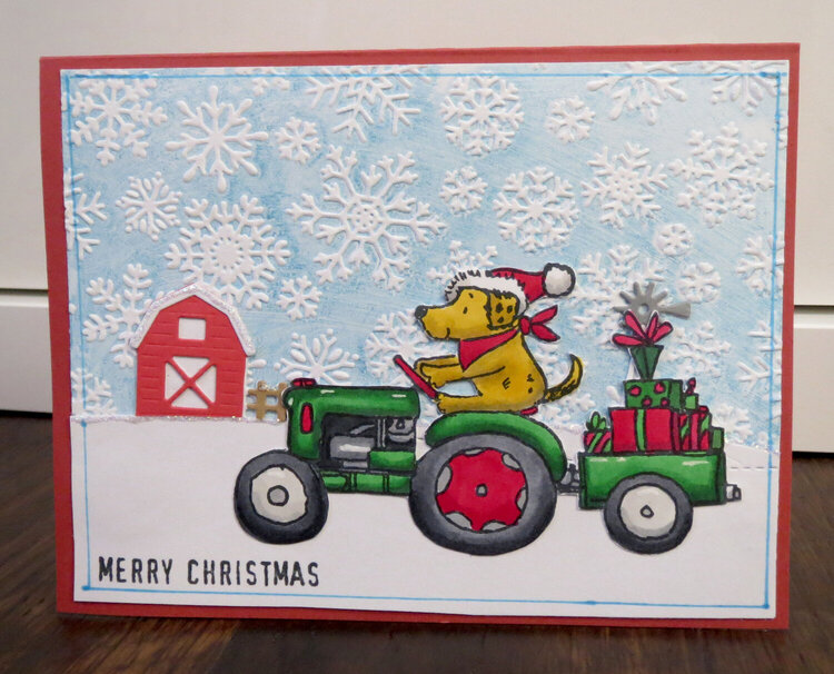 Farm Tractor Christmas card 2