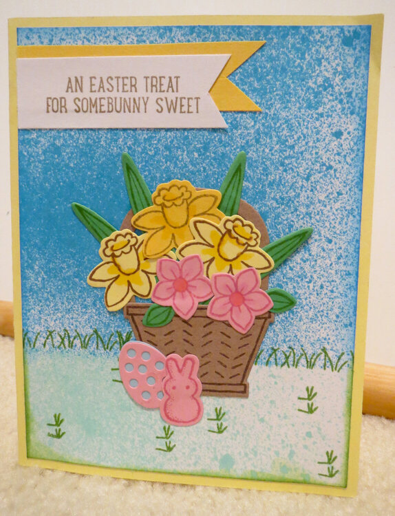 Flower basket Easter card 1