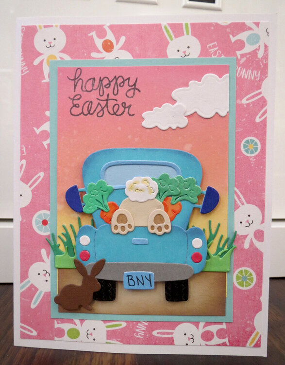 Pink - truck easter cards