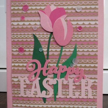 Pink Tulip Easter card