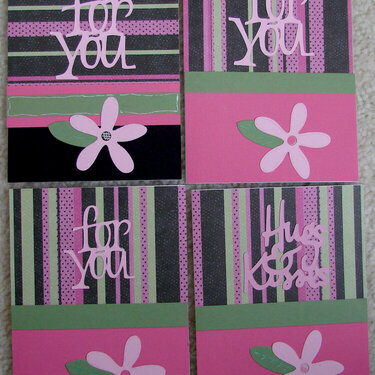 Black, Pink and Green Cards with flower for Operation Write Home