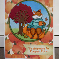 Fox on Pumpkins Card 1
