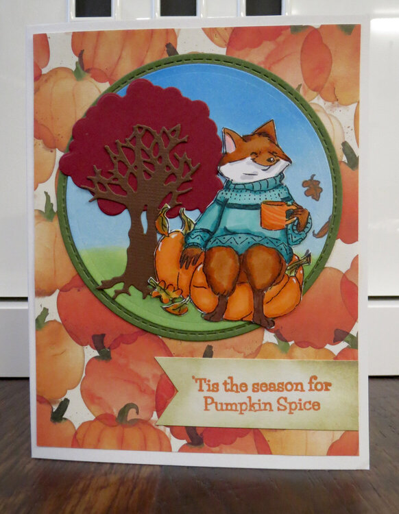 Fox on Pumpkins Card 1