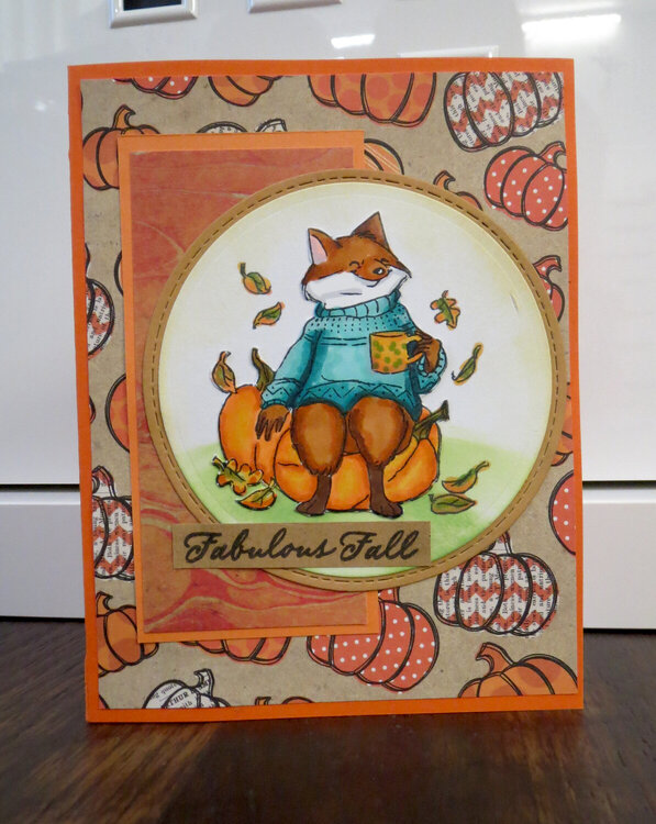 Fox on Pumpkins Card 4