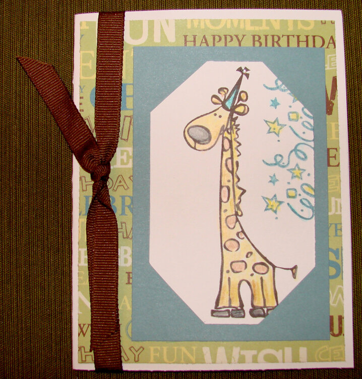 Giraffe Birthday card for Operation Write Home