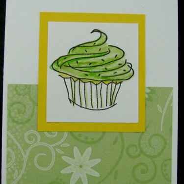 Green Cupcake Birthday card