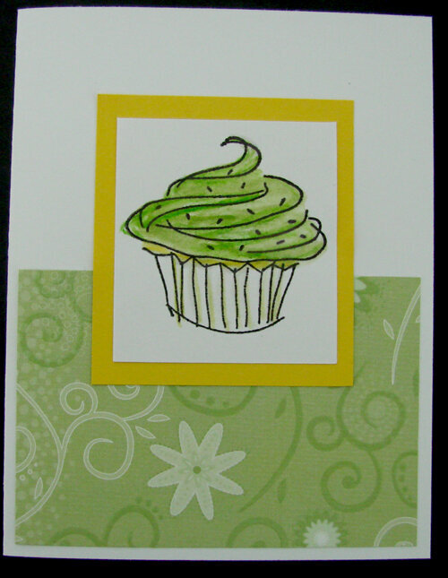 Green Cupcake Birthday card