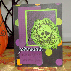 Green Skull Halloween Card