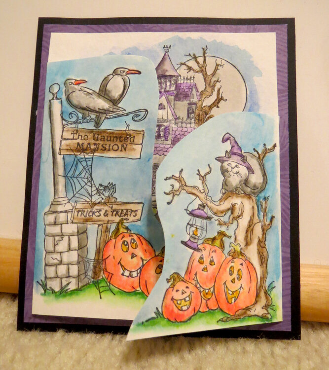 Try-Fold Halloween card (Purple 1)