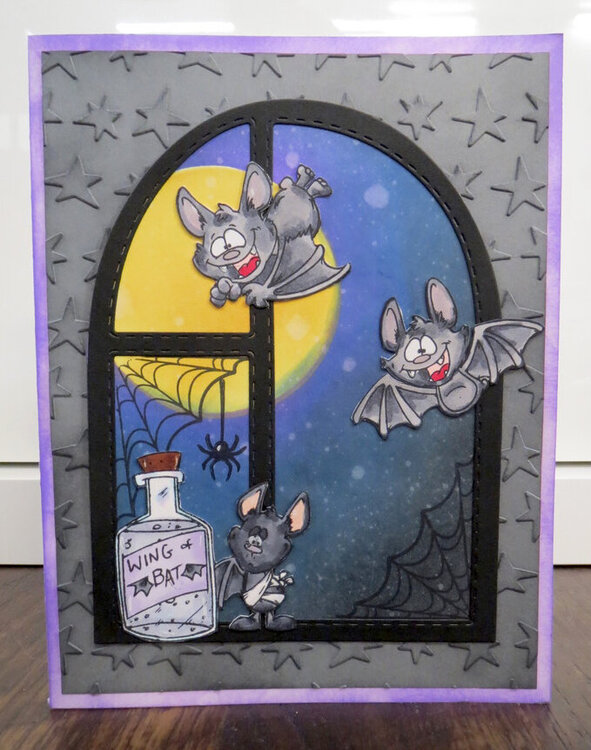 Halloween Bat Window card 2