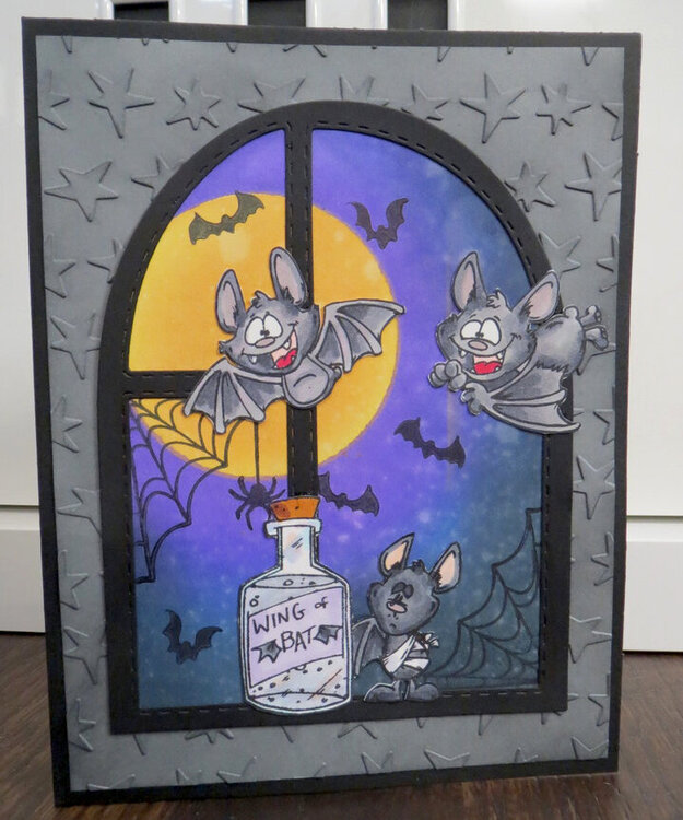 Halloween Bat Window card 1